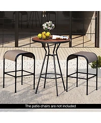 Outdoor Bar Table with Wood-Like Tabletop for Backyard Garden
