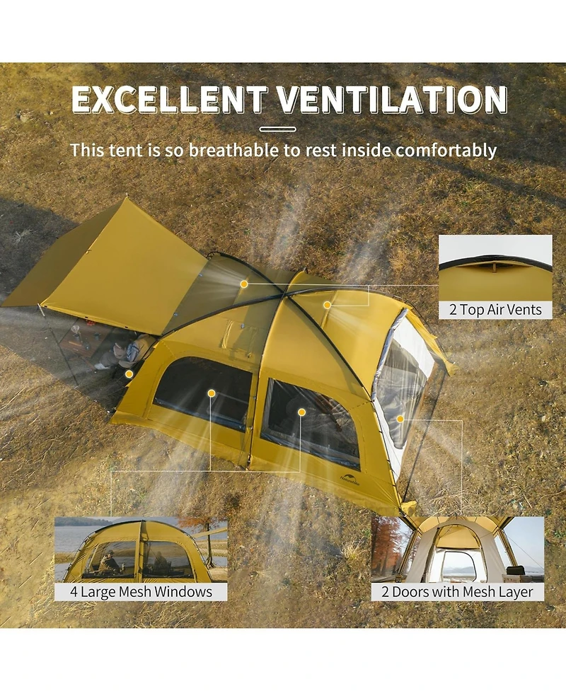 Naturehike Dune Hot Tent with Stove Jack, 2-3 Person Waterproof 4 Season Tent, Windproof Cold Weather Winter Tent