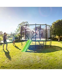 JumpFlex Hero Round Outdoor Backyard Trampoline 12FT 14FT 15FT with Net Enclosure & Ladder