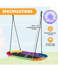 Slickblue Boys Saucer Swing with Led Lights Outdoor Backyard Play
