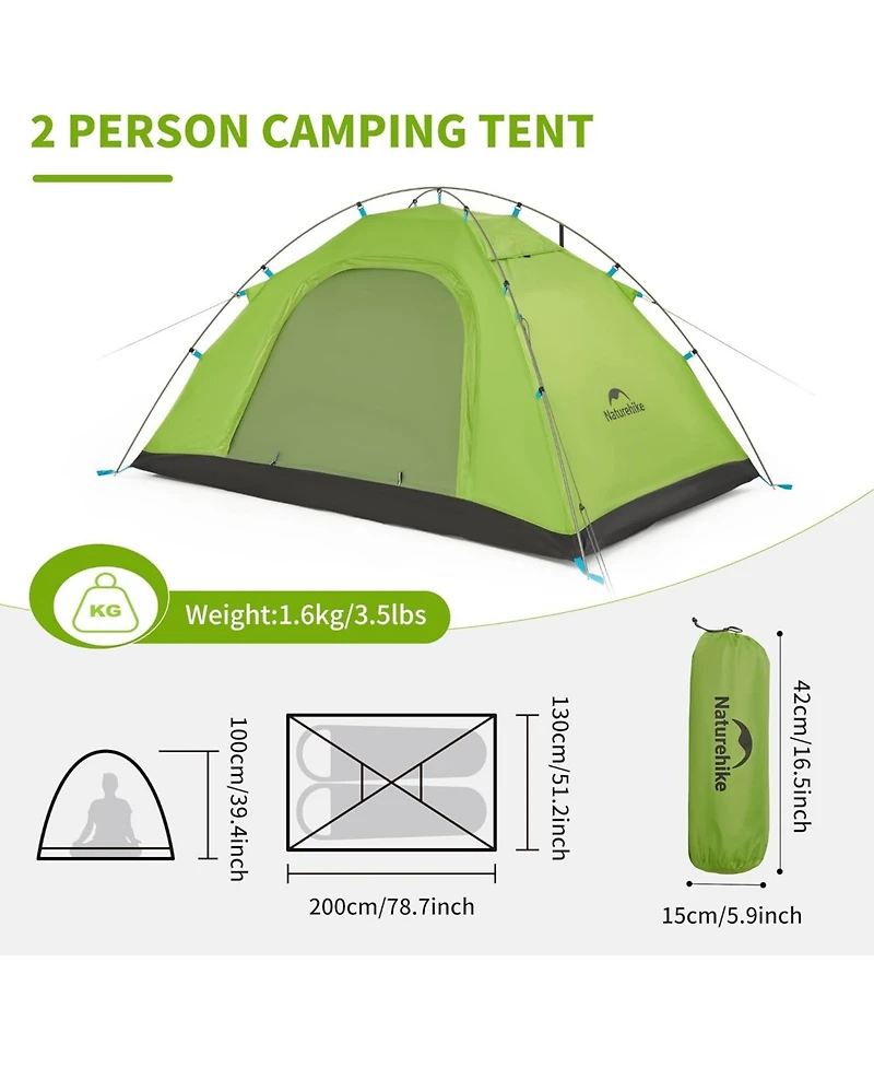Naturehike Camping Tent 2 Persons in 4 Seasons, Ultralight Tents Backpacking Tents backpacking Tents, Anti-uv Family Tents for Outdoor