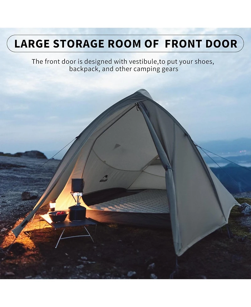 Naturehike 1 Person Tent Lightweight Backpacking Tent with Footprint - Free Standing Ultralight Camping Hiking Backpack Tents