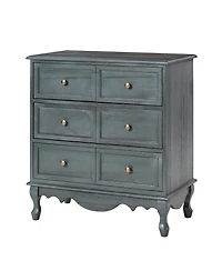 Hippe 32" Height 3 - Drawer Bedside Table with Solid Wood Legs