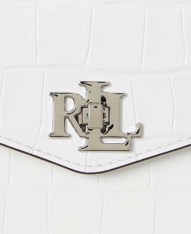 Lauren Ralph Lauren Farrah Small Crocodile-Embossed Leather Satchel