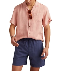 Lucky Brand Men's Linen Short Sleeve Camp Collar Shirt