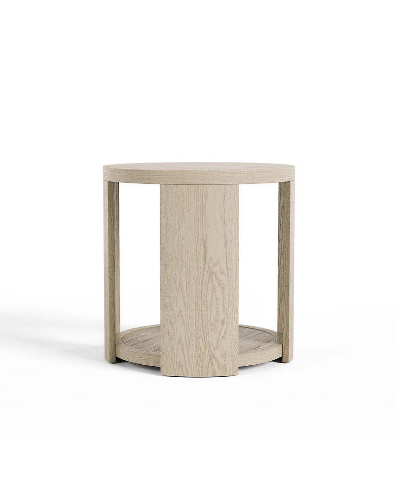 Furniture of America 24" Oak Wood Rosin Round End Table