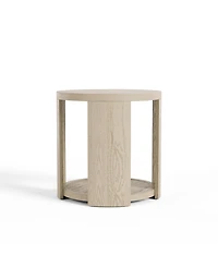 Furniture of America 24" Oak Wood Rosin Round End Table
