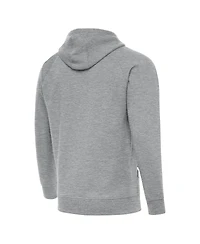 Antigua Men's Heather Gray Clemson Tigers Golfer Victory Pullover Hoodie