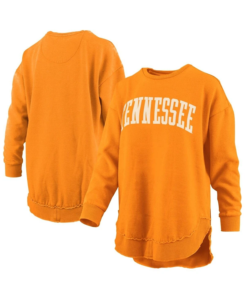 Pressbox Women's Tennessee Orange Tennessee Volunteers Melange Poncho Vintage Fleece Long Sleeve Pullover Sweatshirt