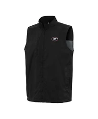 Antigua Men's Black Georgia Bulldogs Brisk Full-Zip Vest