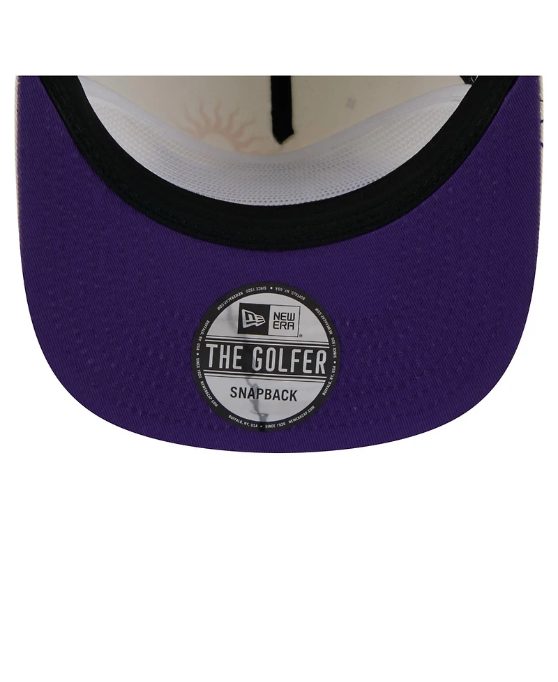 New Era Men's Cream Los Angeles Lakers Lunar Golfer Snapback Hat