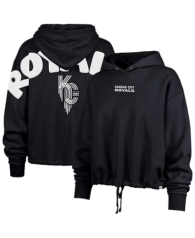 '47 Brand Women's Navy Kansas City Royals City Connect Venice Cropped Pullover Hoodie