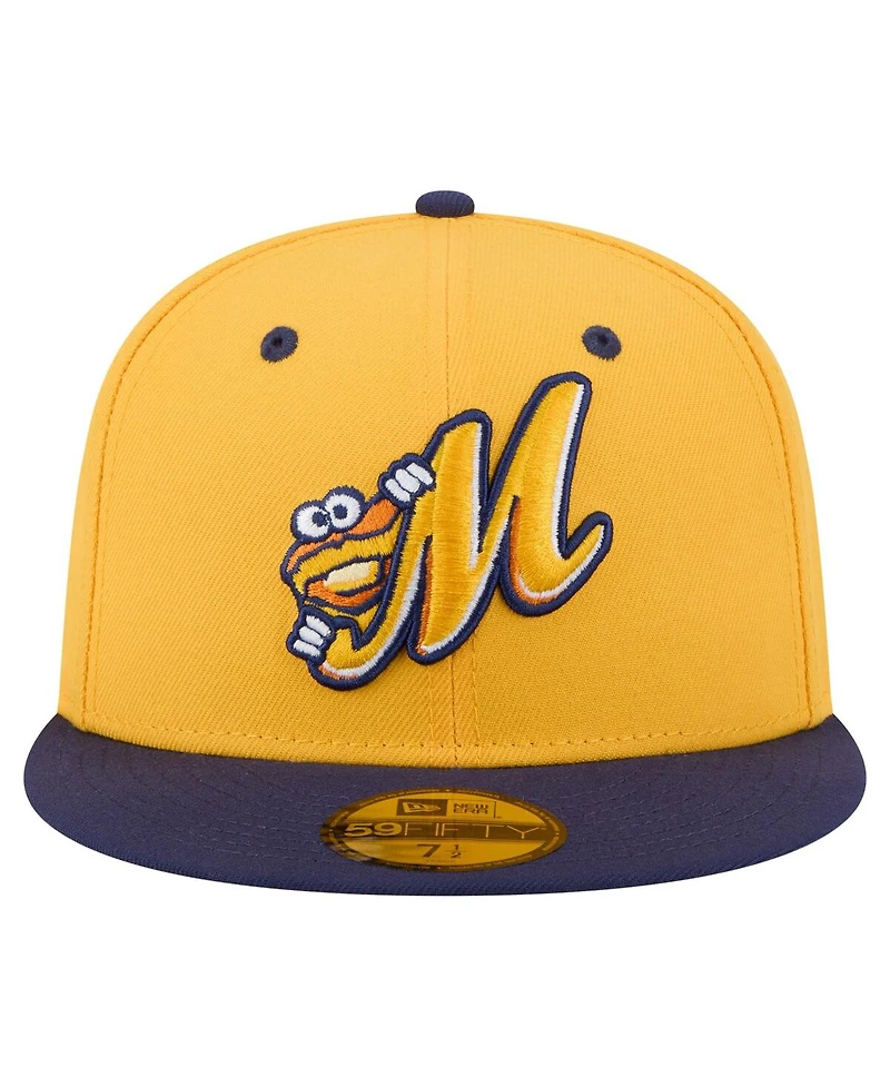 New Era Men's Gold/Navy Montgomery Biscuits Authentic Collection 59FIFTY Fitted Hat