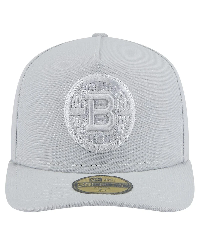 New Era Men's Gray Boston Bruins Color Pack A-Frame 59FIFTY Fitted Hat
