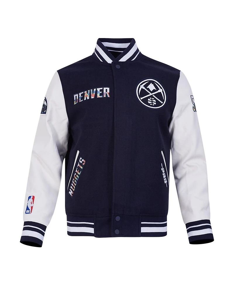Pro Standard Men's Navy Denver Nuggets 2024/25 City Edition Wool Varsity Full-Zip Jacket