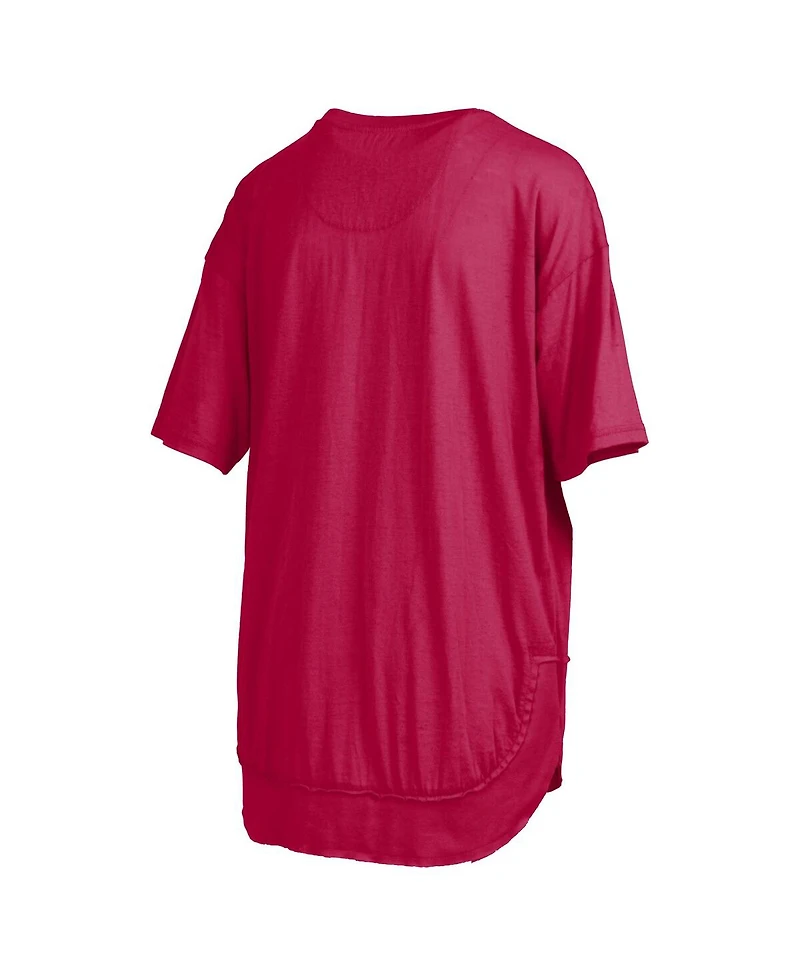 Pressbox Women's Crimson Oklahoma Sooners Poncho T-Shirt