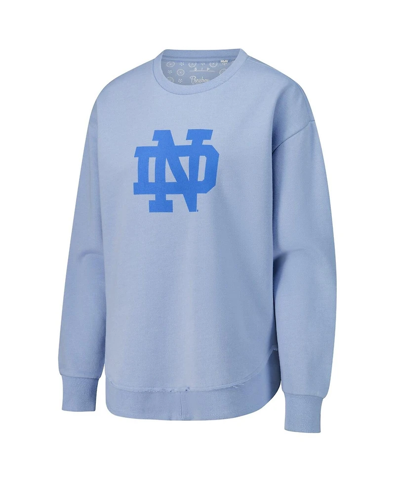 Pressbox Women's Light Blue Notre Dame Fighting Irish Poncho Fleece Pullover Sweatshirt