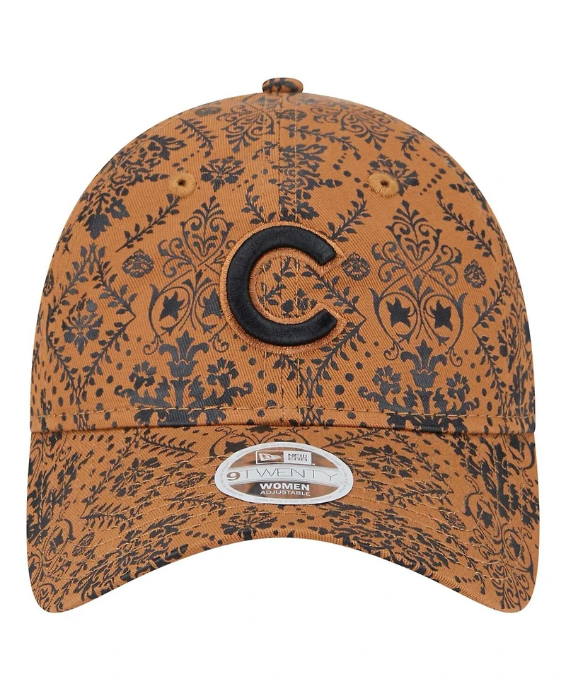 New Era Women's Men's Brown Chicago Cubs Vintage Deco 9TWENTY Adjustable Hat