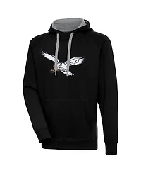 Antigua Men's Black Philadelphia Eagles Throwback Logo Victory Pullover Hoodie