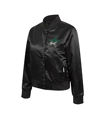 Pro Standard Women's Black Dallas Stars Rhinestone Jewels Satin Full-Snap Jacket