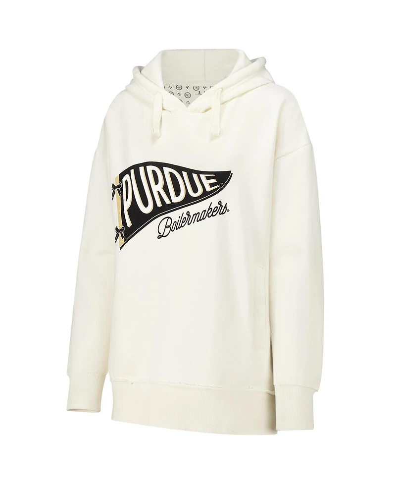 Pressbox Women's Cream Purdue Boilermakers Marni Pullover Hoodie