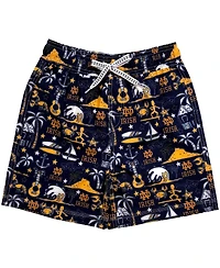 Wes & Willy Big Boys and Girls Navy Notre Dame Fighting Irish Luau Swim Trunks