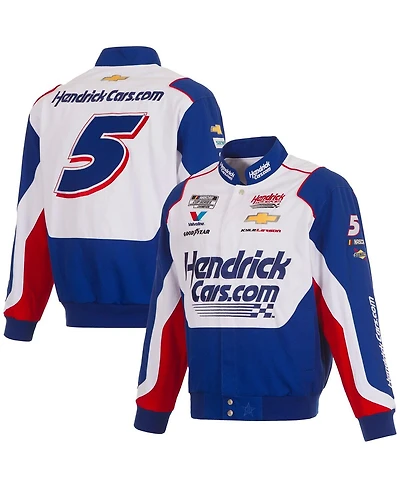 Jh Design Men's Royal/White Kyle Larson HendrickCars.com Full-Snap Twill Uniform Jacket