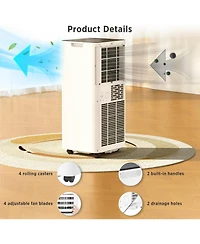 Cowsar 8,000 Btu Portable Air Conditioners Cool Up to 350 Sq.Ft, 4 Modes Portable Ac with Remote Control/Large Led Display/24Hrs Timer/Installation Ki