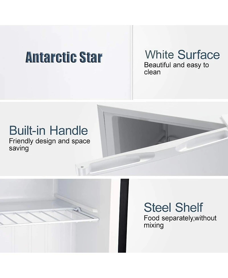 Cowsar Upright Freezer 3.0 Cu.ft, Compact Mini Freezer with Reversible Single Door, Temperature Control, Removable Shelves, Small freezer Stainless St