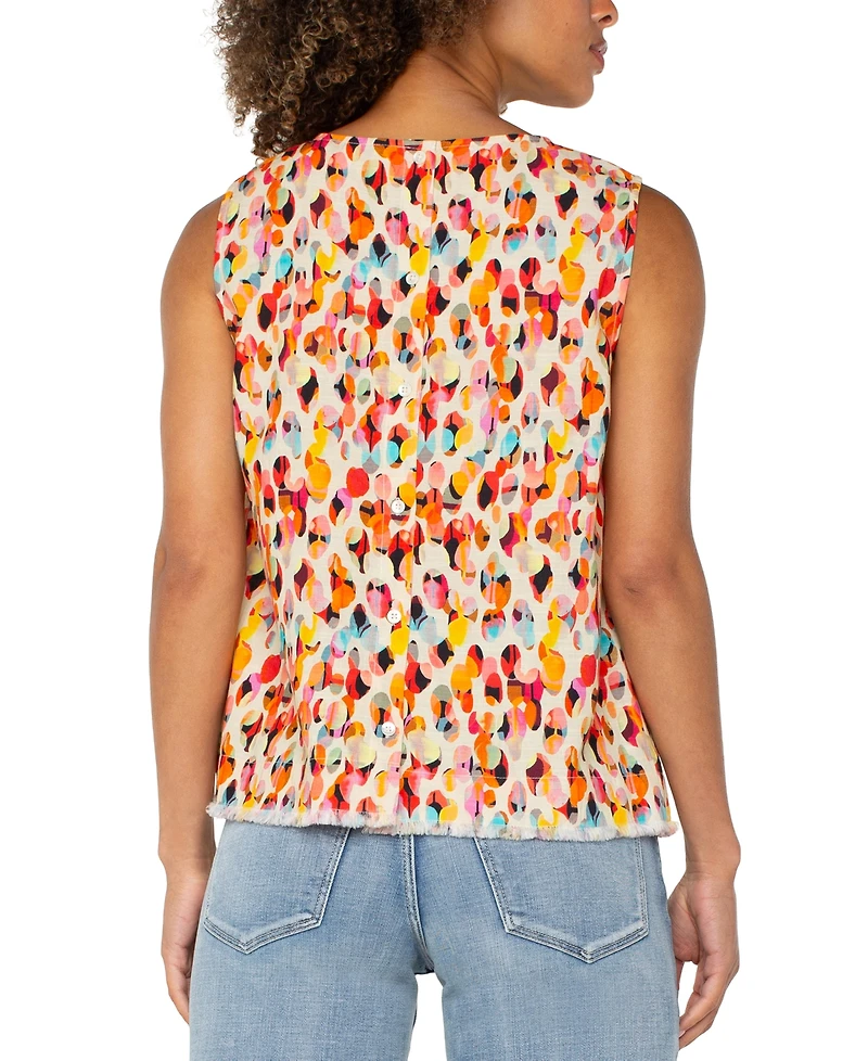 Liverpool Los Angeles Women's Printed Button-Back Sleeveless Top