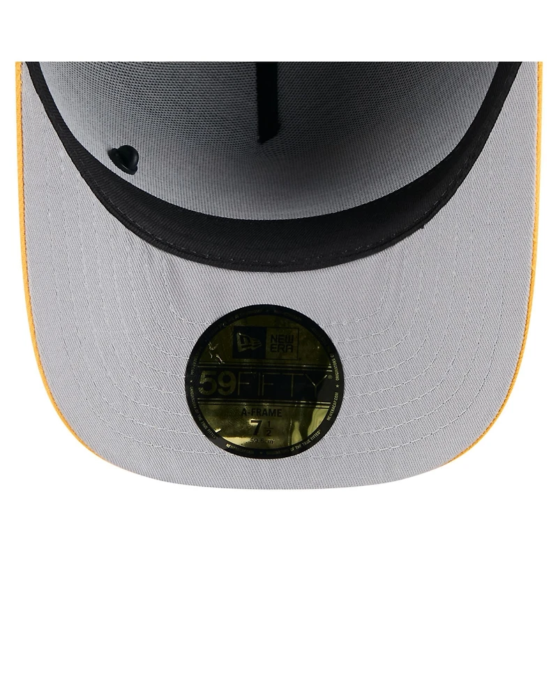 New Era Men's Black/Yellow Pittsburgh Steelers 2025 Nfl Draft On Stage A-Frame 59FIFTY Fitted Hat