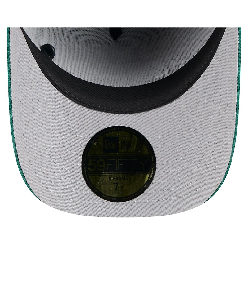New Era Men's Black/Green York Jets 2025 Nfl Draft On Stage A-Frame 59FIFTY Fitted Hat