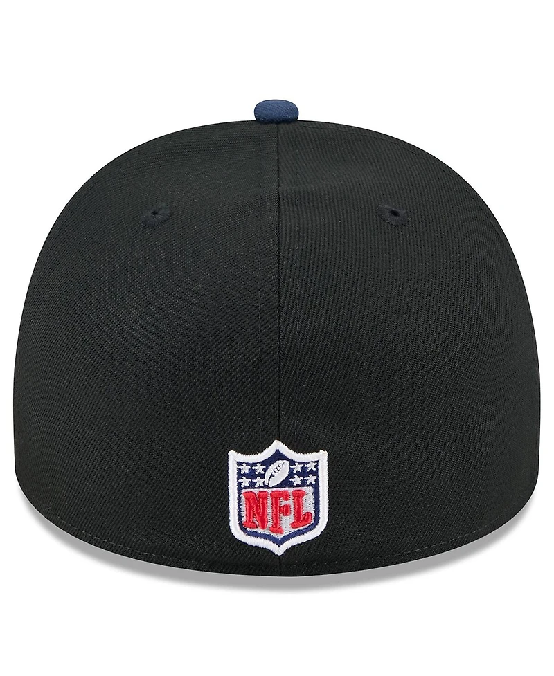 New Era Men's Black/Navy England Patriots 2025 Nfl Draft On Stage A-Frame 59FIFTY Fitted Hat