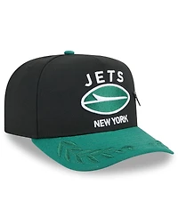 New Era Men's Black/Green York Jets 2025 Nfl Draft On Stage A-Frame 59FIFTY Fitted Hat