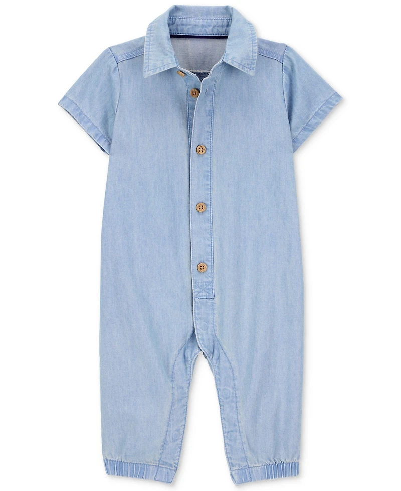 Carter's Baby Boys Cotton Chambray Jumpsuit