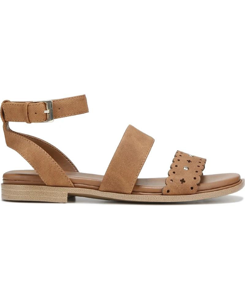 Naturalizer Women's Gana Square Toe Strappy Flat Sandals