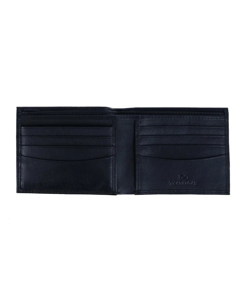 Trafalgar Men's Orion Leather 8-Slot Bi-Fold Wallet with Removable Id Card Case