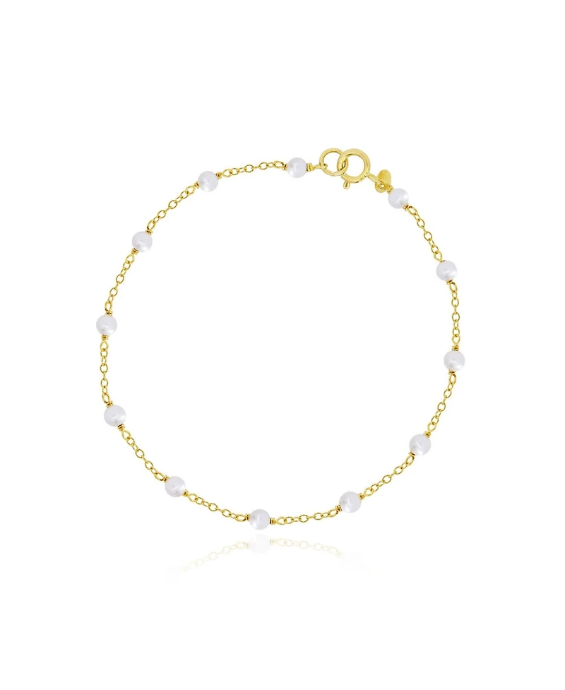 The Lovery Pearl Bead Chain Bracelet 14K Gold