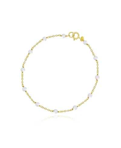 The Lovery Pearl Bead Chain Bracelet 14K Gold