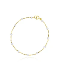 The Lovery Pearl Bead Chain Bracelet 14K Gold