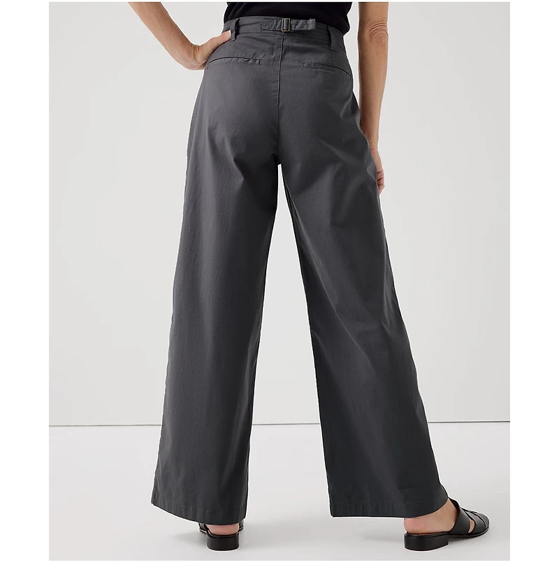 Pact Women's Organic Cotton Boulevard Brushed Twill Wide Leg Trouser