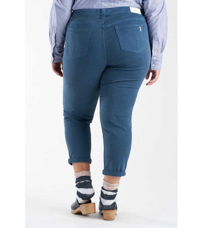 Slink Jeans Plus Color Mid rise boyfriend rolled 25.5" inseam
