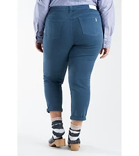 Slink Jeans Plus Color Mid rise boyfriend rolled 25.5" inseam