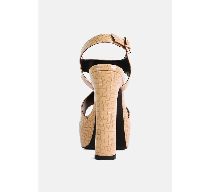 Croft Croc Women's High Heeled Cut Out Sandals