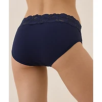 Pact Women's Organic Cotton Lace Waist Brief 3-Pack