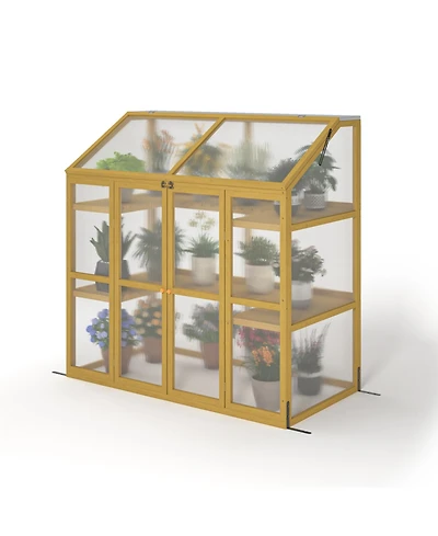 Streamdale Wooden Garden Greenhouse Polycarbonate Shed for Plant Protection