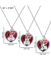 Disney Mickey & Minnie Mouse Heart Necklace Set of 3