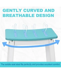Aoodor Bar Stools Set of 2, 28'' Hdpe Counter Height Stools for Patio, Kitchen Island, Bar & Outdoor Use – Durable Weather-Resistant Saddle Sto