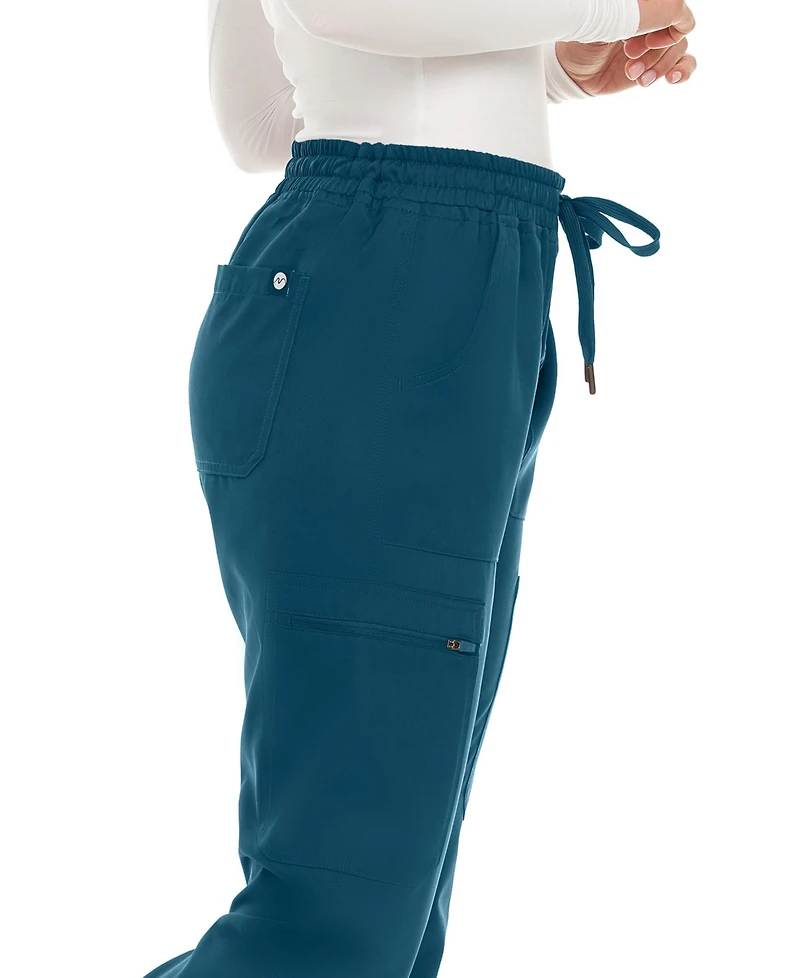 Medichic Women's Seven Pocket Cargo Scrub Pants Joggers with 4-Way Stretch