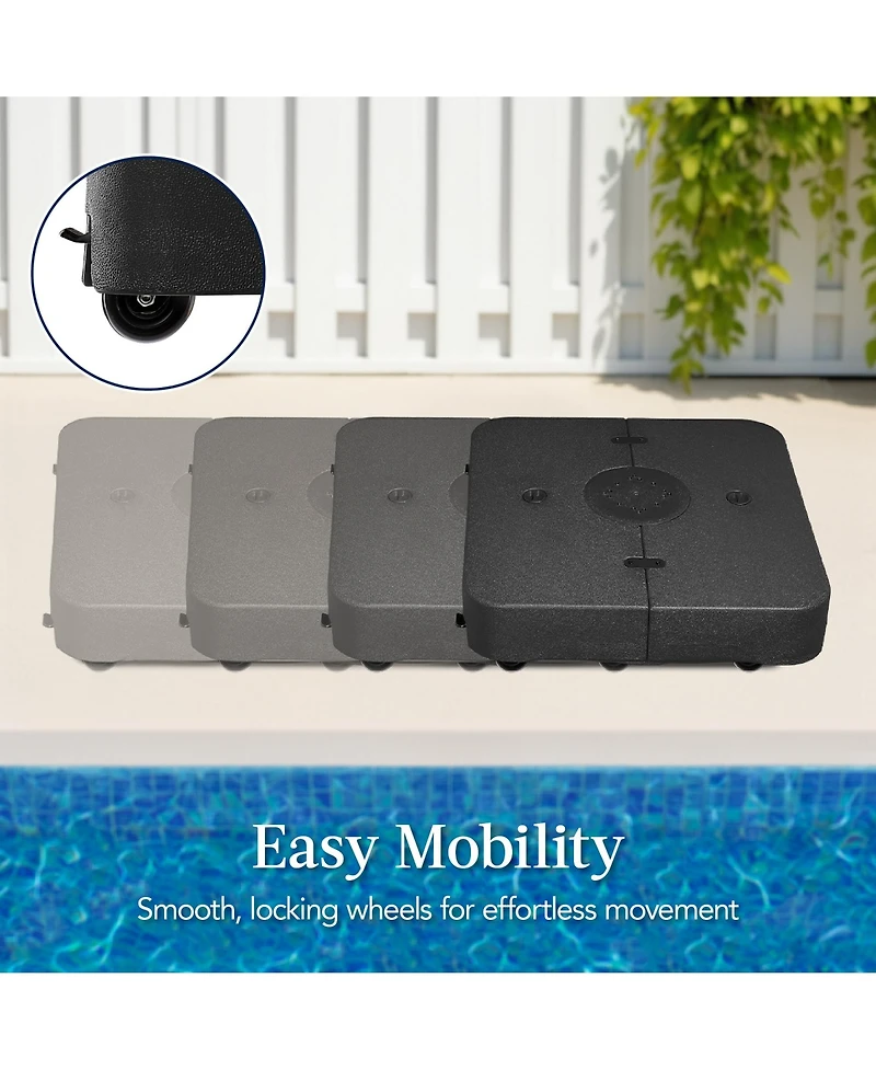 Best Choice Products Heavy-Duty Outdoor Cantilever Base Stand w/ Wheels, Locks